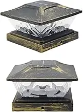Solar Fence Lights Outdoor,Solar Gate Pillar Light - Waterproof Solar Powered Fence Lights, 2 Modes Outdoor LED Light for Landscape,
