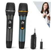 Wireless Microphones, UHF Metal Rechargeable Cordless Dynamic Mic System with
