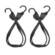 2Pcs Bungee Cord with Hooks 24" Rubber Bungee Cords for Outdoor, Black White