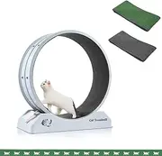 Pet Scene Cat Wheel Running Toy Exerciser Fitness Workout Treadmill Machine Indoor Feline Spinning Walking Training Circle Plastic,with 2PCS Run Surface