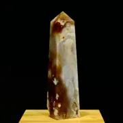 751g Natural Sakura Agate Cherry Blossom Obelisk Quartz Crystal Tower Healing