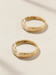 [Almasika] Almasika - Adiré 18-karat Gold Diamond Hoop Earrings - One size One size Gold