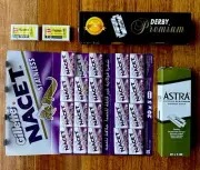 Double Edge Safety Razors 295 Blades - Mix Brands, Feather Derby Astra Nacet NEW