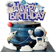 JeVenis Space Birthday Cake Topper and Decoration - Cupcake, Rocket, and Astronaut Decorations