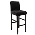8Pcs Crushed Velvet Bar Stool High Chair Covers Short Back Seat Slipcover Decor