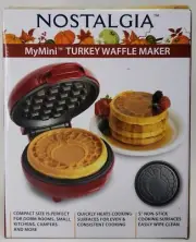 Nostalgia My Mini Turkey Waffle Maker, Cranberry