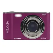 Minolta MND20 Digital Camera OUTFIT MAGENTA w/ CASE & CARD 44 MP 2.7K Ultra HD