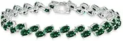 [B. BRILLIANT] Sterling Silver Genuine, Created or Simulated Gemstone 5x3mm Oval Wave Tennis Bracelet for Women