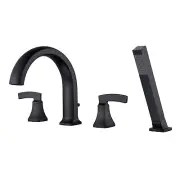 Roman Tub Faucet Deck Mount Tub Filler Black Waterfall Bathtub Faucets 4 Hole...