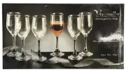 Versailles Crystal Stemware 6 Piece - 6oz Wine Glasses Hand Crafted In Italy New