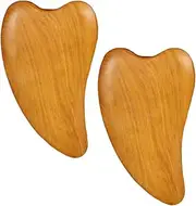 Yardenfun 2Pcs Wooden Gua Board Natural Facial Scraping Tool for Muscle Relief and Skin Care Compact and Lightweight Accessory for Tension Relief for Face Neck