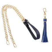 39 Inch Purse Chain Strap Purse Strap Replacement with Tassel, Blue/Gold
