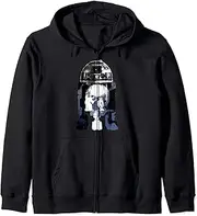 [STAR WARS] R2-D2 Princess Leia Silhouette Fill Zip Hoodie