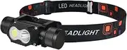 Flashlight Headlamp, Hiking Torch, 3.5x1.77inches, Portable Rechargeable Headlight, LED COB Wick, Aluminum Alloy Build, Detachable Light Strip, Night Fishing Running Adventure