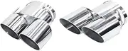 Compatible For BMW X5 X6 X7 Exhaust Tip Tailtip G05 G06 G07 Muffler Stainless Steel Tip Nozzle Exhaust Head(Silver)