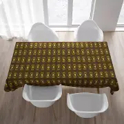 Tablecloth Mid Century Modern MCM Mod Retro Vintage Style Geometric Brown