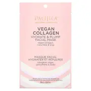 Pacifica, Hydrate & Plump Beauty Facial Mask, Vegan Collagen, 1 Sheet Mask, 0.6 fl oz (18 ml)