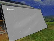 RV SUNSHADES Waterproof Privacy Screen 4.6x2m Grey Caravan Awning Rain Shield Dual Spline