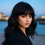 Black Wavy Wig With Bangs, Wavy Bob Wigs with Bangs Synthetic Natural Looking...