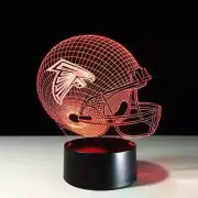 3D LED illusion Atlanta Falcons Helmet USB 7Color Night Light Lamp Bedroom
