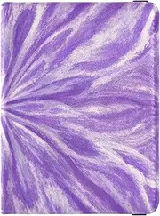 [Amooorous] Purple Gradient Tie-dye Leather decorative Passport and Vaccine Card Wallet Combo Wallet Combo Passport Holder Lightweight, Purple gradient tie-dye, 1 size