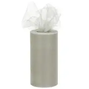 6 inch 50 Yards Tulle Ribbon Rolls Pastel Netting Fabric, Grey