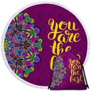 Positive Quote Mandela You are the Best Round Beach Towel