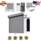 Grey 100% Polyester Blackout Roller Shades - 24" W x 72" H Manual Blinds