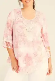 TS TAKING SHAPE plus sz S / 16 Sorbetto Cotton Blend Top pastel pink stretch NWT