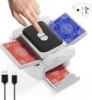 Snookids® Card Shuffler Electric Shuffler Cards for 1-2 Decks One-Press Car & Manual Rechargeable 2000mAh Low Noise for Poker UNO Blackjack Skip-BO Phase 10 Texas Hold'em