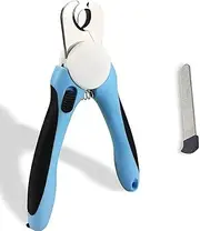 Dog & Cat Pets Nail Clippers and Trimmers - with Safety Guard to Avoid Overcutting, Free Nail File, Razor Sharp Blade - Professional Grooming Tool for Pets