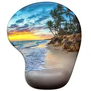 Ergonomic Mouse Pad with Memory Foam Filled Wrist Rest Support for Home Office