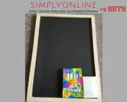 2 Sets Chalkboard with Chalk And Eraser Blackboard 20x28cm Kids Art