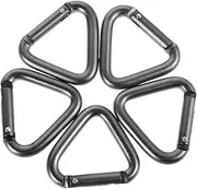 Totority 5 Pcs Triangle Shape Carabiner Clips Aluminum Mountaineering Clips for Hiking Stroller Camping