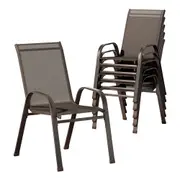 Gardeon 6PC Outdoor Dining Chairs Stackable Lounge Chair Patio Furniture Black