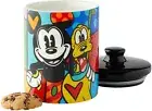 Enesco Britto Disney Mickey & Pluto Cookie Jar Canister Stoneware, 6” Tall
