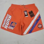 Mitchell & Ness NBA Phoenix Suns Team Logo Orange Nylon Shorts Men's Size Small
