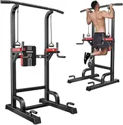 Pooboo Power Tower Dip Station, Pull Up Bar Stand for Fitness Home Gym Workout, Pull Up Dip Station, Multi-Function Power Tower Pull Up Bar,Adjustable Strength Training Fitness Equipment