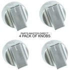 GENUINE STOVES NEW WORLD SILVER OVEN COOKER HOB KNOB SWITCH x 4 PACK 082625731