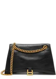 Balenciaga Crush Medium Leather Shoulder bag - Black ONE SIZE