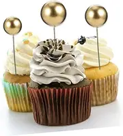 NOLITOY 30 Pcs Ball Cake Toppers Dessert Ornaments for Birthday Parties Showers Lightweight Non Crush Design for Celebrations