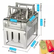 24pcs Ice Pop Molds Ice Lolly Popsicle Maker Stainless Steel Ice Cream Holder US