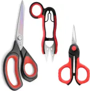 Professional Sewing Scissors Set: 8.5” Heavy Duty Sharp Titanium Coated Forged S