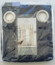 (1) JCPenney Liz Claiborne Quinn INDIGO Blue Basketweave Grommet Valance 50 x 18