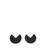 Two-color pendant earrings One size Black