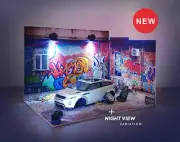 Graffiti street Diorama display. Scale 1:24. Diorama garage scene.