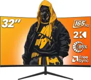 32" Curved Gaming Monitor, 2K QHD 2560x1440P, 144Hz/165Hz Computer Monitors, 99%