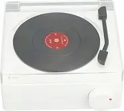Professional Vintage 5.3 Record Player Turntable with Alarm Clock Function – 3 Playback Modes, Screen Design, Battery Life, and Advanced Matte for Home and Travel Use (White)