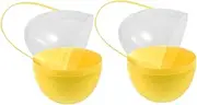 BESTOYARD 2 PC Eggs Clear Eggs Egg Cup Basket Jumbo Plastic Eggs Egg Shaped Fillable Ball Egg Eggs Party Favor Egg Bucket Pp Yellow