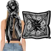 [Giantree] Women Square Satin Head Scarves Satin Scarf, 35" Large Soft Square Satin Scarf Bandana Scarf